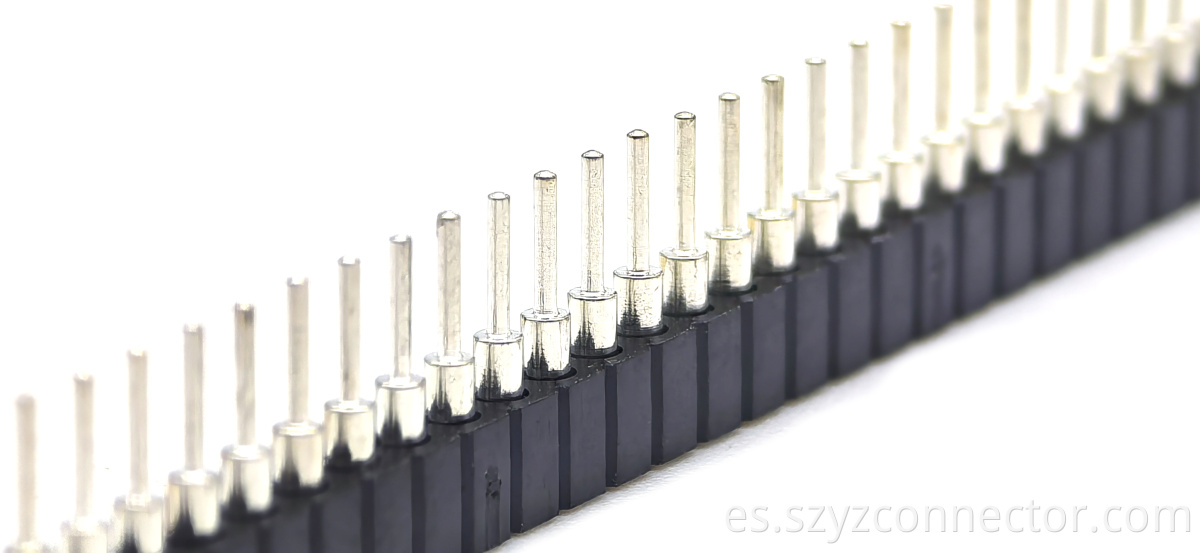 Conector hembra mecanizado de 2,0 mm negro 2.0mm machined female header black